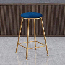 LWW Sgabelli, Round tessuto Sgabello casual imbottito Sedia da pranzo con gambe in metallo spessa imbottitura del sedile Altezza,Seatheight75cm
