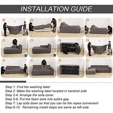 Ryoizen Copridivano con Penisola Elasticizzato Fodere Copridivano Angolare a Forma di L Chaise Longue Sia a Sinistra Sia in Destra all-Inclusive Universale(Graffiti/Bianco，3 Posti+ 4 Posti)