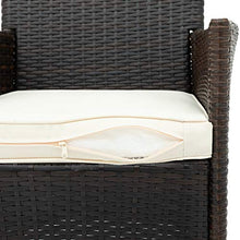 Pumpumly Set di mobili da giardino in rattan, resistente alle intemperie, con 6 sedie e tavolo marrone