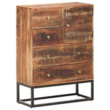 Tidyard Credenza Cassettiera Rustica Vintage con 4 Cassetti in Legno Grezzo di Acacia 65x30x90 cm,Cassettiera Vintage Rustica,Credenza da Salotto Rustica Vintage,Credenza con Cassetti