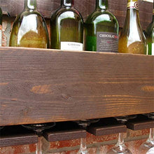 AT Wine Rack Parete Legno Di Pino Wine Rack, Europeo Vetro Vino Retro Hanging Rack Amp; Mensola Del Supporto per la Cucina/Bar/Ristorante 70 * 33 * 12Cm