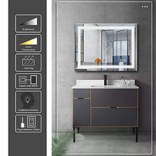 Yinleader Specchio da parete per bagno a LED con illuminazione, 60 x 80 cm, con interruttore touch, luce a 3 colori, luminosità regolabile in bianco caldo, bianco freddo