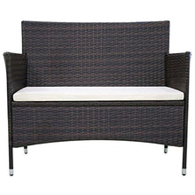 Tidyard Panchina da Giardino, Panchina da Esterno in Polirattan Marrone 106x60x84 cm