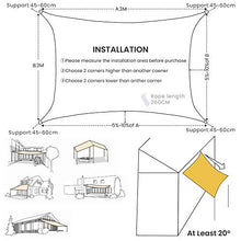 deepee Tenda a Vela Parasole 2×3m Rettangolare, Realizzato in Poliestere di Alta qualità, 95% UV Protezione e Impermeabile, per Giardino, Struttura Esterna e attività, Bianco Crema