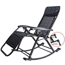 SHUAIIJUAN Sedia per il tempo libero domestico Giardino Rocking Chair pieghevole Prato sedie a sdraio reclinabile Sedia da giardino regolabile Poggiatesta Sdraio Rocker Patio Beach Sdraio Max.250kg