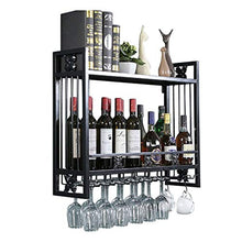 CCLLA Organize Kitchen Wall Mounted Wine Rack Glass Holder | Portabottiglie da Vino da Appendere Capovolto Moderno | Ripiani per Calice in Ferro e Vetro Vino in Metallo per Bar e Cucina - Oro, Bro