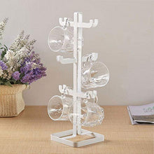 Zghaly Clangxayg-jujn Portabottiglie, Holder Mug Albero, cremagliera di Vetro di Vino, Cucina Organizzatore Accessori, Contiene 6 Coppe, Stand Domestica Bagagli, Bianchi e Neri. Portabottiglie Vino,