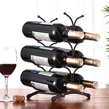 BAIYIQW Piccolo portabottiglie,Portabottiglie da Tavolo,Portabottiglie in Ferro battuto in Stile Europeo, Ornamenti Artigianali, Tavolo da Cucina con 6 Bottiglie di Vino