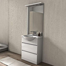 Bagno Italia Arredo bagno moderno mobile con lavabo in mineralmarmo cm 60 con 2 cassetti specchio tettino bianco o tabacco