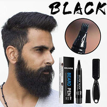 Congci Matita per Barba Impermeabile Matita per riempitivo e Pennello per esaltatore di Barba Strumenti per Modellare i Baffi
