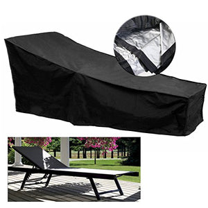 dDanke Copertura per mobili da giardino e patio pieghevole per sedie a sdraio, copertura impermeabile per chaise longue 210 x 75 x 40 cm (nero)