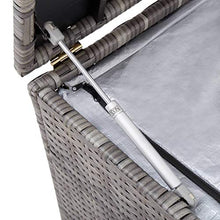 Tidyard Baule da Giardino Grigio in Polyrattan, Baule da Esterno,Bauli e Contenitori da Giardino, 120 x 50 x 60 cm