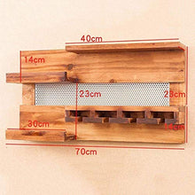 DZX Portabottiglie da Parete in Legno massello Portabottiglie da Vino in Stile Americano a Parete in Stile Americano, Portaoggetti Creativo per Bicchieri da Ristorante, Espositore per Vino Rust