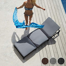 TecTake LETTINO POLY RATTAN ARREDO ESTERNO GIARDINO SDRAIO PRENDISOLE DIVANO - disponibile in diversi colori - (Marrone | No. 402309)