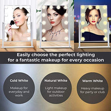 FlinQ Hollywood Specchio trucco con luci da tavolo | 12 luci Led | Specchio trucco led 12 luci | Dimmerabile | Specchio da tavolo con luce inclinabile a 360 gradi
