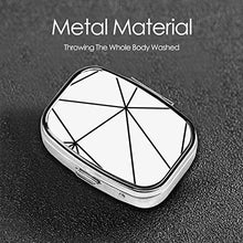 Zara - Portapillole quadrato per medicine e pillole Zara Mono geometrico bianco nero alla moda, organizer da viaggio per pillole e integratori di vitamine