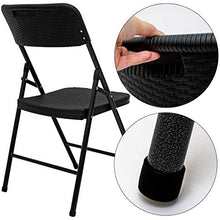 AMANKA Set di Mobili Giardino - Tavolo da 180 cm con 4 Sedie Gruppo di Seduta Pieghevole Rattan Look