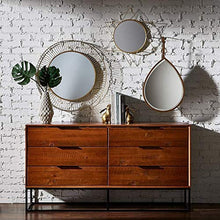 Specchio Rotondo Dorato, Metallo a Muro Decorativo Deco Decorativo D a Cinque Punte Design Design Studway Study Office Decorativo