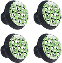 Panda cinese verde Pomelli per Porta Set di 4 Pomelli per Mobili Manopole per Cassetti Cucina Armadio Vetro
