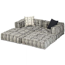 Tidyard Divano Letto Modulare a 2 Posti in Tessuto a Strisc,Divano da Salotto con 2 Cuscini Multicolore