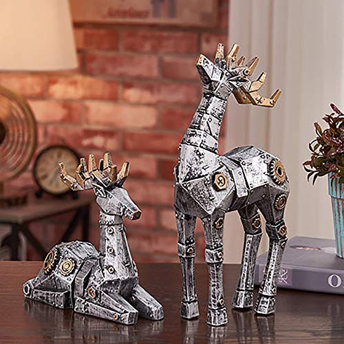 MGWA ornamenti in stile europeo cervo armadio vino decorazioni ornamenti accessori per la casa soggiorno ingresso TV cabinet moderno minimalista mobili per la casa 14 * 27,5 cm (colore : argento)