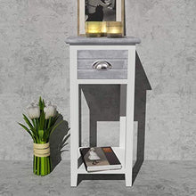 Attrezzatura Comodini Comodino autoportante Comodino da Terra Comodino da Comodino in Legno Comodino con cassetto Spazio per riporre la Camera da Letto Soggiorno Corridoio Grigio e Bianco
