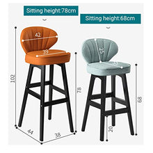 LIZCG Sgabello Alto da Bar, Moderno Creativo Schienale in Tessuto lanuginoso Sedia in Ferro caffè Colazione casa Cucina sedie Trucco Ristorante Bar caffetteria Hotel per Famiglie 65 cm, 75 cm