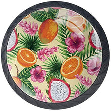 Fiore tropicale Dragon Fruit Orange Pomelli per Porta Set di 4 Pomelli per Mobili Manopole per Cassetti Cucina Armadio Vetro