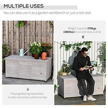 Panca Contenitore da Giardino 127x56x60 cm in Legno di Abete Grigio