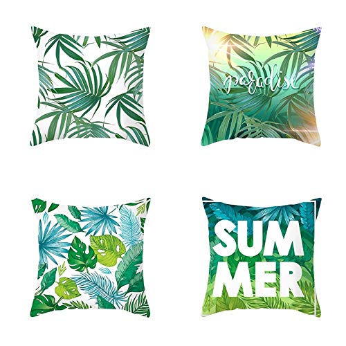 SHENSHI Federe Cuscini Divano 45X45,Fodere per Cuscini Nordici per Piante Verdi, Fodere per Cuscini per Divani da Ufficio per Auto, Decorazioni per La Casa in Stile Nordico Set di 4 Articoli, Stile 4