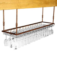 Rastrelliere per bicchieri da vino Supporto per bicchieri da vino sospeso, soffitto in ferro battuto stabile appeso a soffitto in vetro per vino, regolabile in altezza: 30-60 cm (90x35cm) Organizzazio