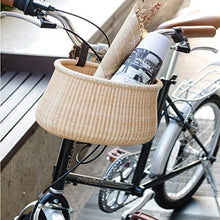 MAHFEI-Cestini Portaoggetti Cesto in Rattan Cestino della Bicicletta Cesto Appeso Cesto di Verdure Stile Casale Tessuto A Mano Raffinatezza Indossare (Color : Natural 29x20x18cm, Size : 1PCS)