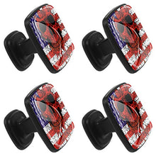 Cranio della bandiera americana Pomelli per Porta Set di 4 Pomelli per Mobili Manopole per Cassetti Cucina Armadio Vetro