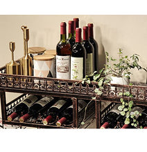 GOUO@ Portabottiglie da parete in metallo Supporto per calici, per bottiglie di vino, con 24/30 supporti per bicchieri a stelo lungo