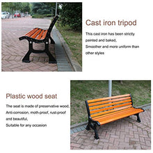 Panca da giardino con posti a sedere all'aperto, seduta a doghe di legno in plastica anticorrosione resistente alle intemperie panca in ghisa, panca da balcone a 2-3 posti con schienale