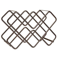 mDesign Scaffale per bottiglie di vino – Bellissimo portabottiglie in metallo per otto bottiglie distribuite su tre livelli – Organizer in metallo da appoggio per bottiglie di vino e altro – bronzo