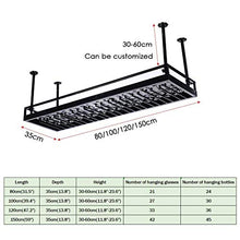 ZLJ Portabottiglie per Vino Nero - Scaffale per Bicchieri da Vino in Ferro Stile Morden, ripiano per Decorazione a soffitto, per Bar, ristoranti, Cucina o Cantina (Dimensioni: 120 cm)