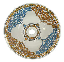 Saharashop Lavabo in ceramica orientale Fès Arancione/Blu XXL