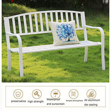 outdoor furniture Terrazza Parco panchina, Seduta per Il Tempo Libero all'aperto con braccioli e Schienale, Panchina in Metallo per 2 Persone, Adatto per Interni ed Esterni