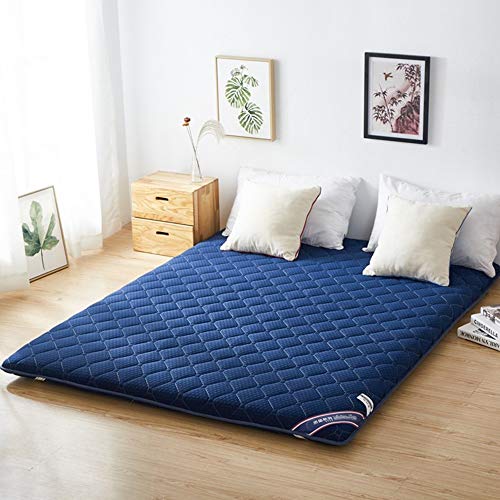 Sleeping Tatami - Materassino pieghevole spesso Futon, morbido e spesso, per dormitorio studentesco giapponese, per campeggio, colore: blu, completo
