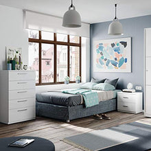 Habitdesign 007820BO - Comodino Ward con due cassetti, Tavolo da letto in colore Bianco Brillante, 45 cm (altezza) x 38 cm (lunghezza) x 34 cm (profondità)