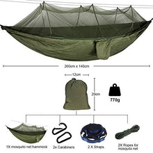 Amaca da Giardino, Amaca da Campeggio da Viaggio con zanzariera Ultraleggera Nylon Letto capacità 300 kg Leggera con Borsa per Giardino Cortile Spiaggia Backpacking Escursionismo 260x140cm