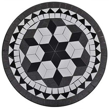 vidaXL Tavolo da Giardino con Mosaico 60 cm e 2 sedie Colore Nero/Bianco