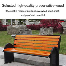 Outdoor furniture Panchina da Giardino panchina da Esterno, Panche da Salotto in Metallo Resistenti alla ruggine, Sedile a doghe in Legno massello anticorrosivo Resistente alle intemperie