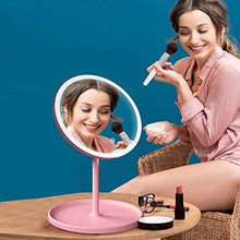 Specchio for Il Trucco, Specchio for Il Trucco A LED con Luce, Specchio for Il Trucco Desktop, Conveniente Specchio di Trucco, Rosa
