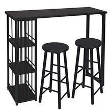 WOLTU Set Mobili da Bar Tavolo con 2 Sgabelli Alti Bancone per Cucina in Acciaio Legno BT26sz+BH130sz-2