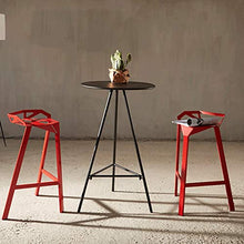 LF- Bar Stool Ferro Battuto Alta Gara di casa Balcone Tempo Libero all'aperto Bar Stool semplicità (Color : Red)