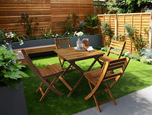 INTERBUILD Sydney Tavolo pieghevole in legno per patio, 75 x 75 x 73 cm, finitura in teak dorato