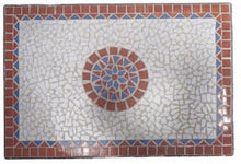 Set pranzo da giardino quattro posti con tavolo e sedie pieghevoli set pranzo per esterni con mosaico in ceramica