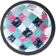 Motivo a quadri colorato Boho Pomelli per Porta Set di 4 Pomelli per Mobili Manopole per Cassetti Cucina Armadio Vetro